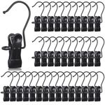 36 Pieces Boot Hanger for Closet Portable Laundry Hanging Hooks with Clips Black Multifunctional Hangers Organizer Clip Home Travel Space Saving for Boots Jeans Hats Towels