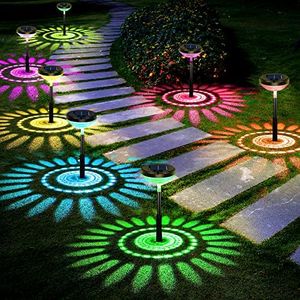 Nupostai Bright Solar Pathway Lights 8 Pack,Color Changing+Warm White LED Path Lights Outdoor,IP67 Waterproof, Solar Powered Garden Lights for Walkway Yard Backyard Lawn Landscape Decorative