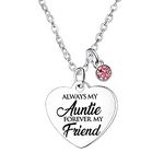 Ghloyza Auntie Necklace Mother’s Day Gifts For Auntie Aunt Gifts From Niece Nephew Auntie Birthday Gifts Christmas Gifts Always My Auntie Forever My Friend (Always my auntie)