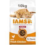 IAMS Indoor Complete Dry Cat Food for Adult and Senior Cats with Chicken 10 kg