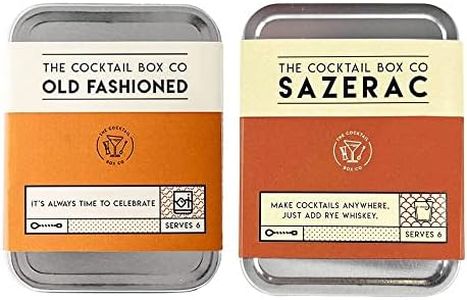 The Old Fashioned & Sazerac Cocktail Kit - The Cocktail Box Co. Premium Cocktail Kits - Hand Crafted Cocktails. Great Gift for Any Cocktail Lover! (2 Kit Variety Pack)