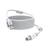 MOSWAG Printer Cable Scanner Cable USB Printer Cord USB Type A to Type B Scanner Cord High Speed Compatible with HP,Canon,Epson,Dell,Lexmark,Brother,Xerox,Samsung and More (32.8FT/10Meter, White)