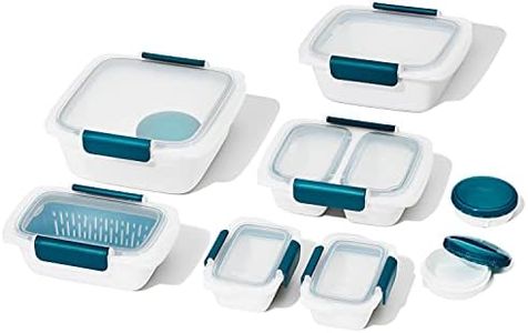 OXO Prep & Go 20-Piece Food Container Set, White