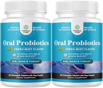 Oral Probiotics for Teeth and Gums - Minty Fresh BLIS K12 Oral Probiotics for Mouth Bad Breath Dry Mouth and Dental Health Support with 3 Billion CFU - Chewable Xylitol Lozenges Mint Flavor (2 Pack)