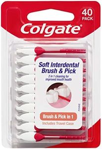 Colgate Soft Interdental Brush and Pick, 40 Pack With Travel Case