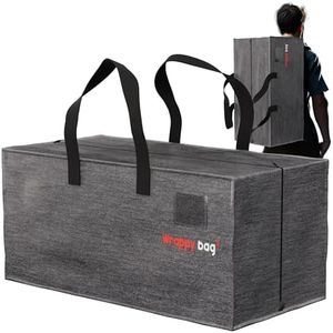 Wrappybag Lot de 4 Grands Sacs à dos de Rangement Plastique – Sacs Jumbo XXL – Déménagement & Voyage – Solide, Épais & Étanche avec Poignées Renforcées – Vêtement & Linge de Lit – 76 x 36 x 38 cm