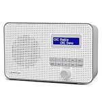 LEMEGA DR1 Portable DAB/DAB+ and FM Digital Radio,Handheld DAB Radio,Dual Alarms Clock,Snooze Sleep Timer,20 Preset Stations,Headphones-Out,LCD Display,Batteries Portable or Mains Powered - Grey