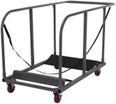 ZOWN Commercial Heavy Duty Round Folding Table Trolley Cart, Gray