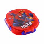 SKi Homeware Baker Insulated 3 Grid Bento Lunch Box With Stainless Steel Inner And A Steel Spoon- Spiderman, 450Ml