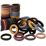 Saavi Beauty Products Seamless Thick Cotton Hair Rubber Bands | Durable Elastic Ties | Ponytail Holders | Hair Accessories for Women and Girls (Dark Colors, Pack of 20 Pcs)