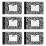 Oxford Jr. Composition Notebooks, School Supplies, Notebooks for School, Half Size, 4-7/8 x 7-1/2 Inches, Wide Ruled Paper, 80 Sheets, Kids Journal, Black Marble Covers, 6 Pack (63773)