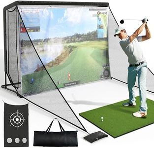 Sturdum 10x7ft Golf Hitting Net with Impact Screen & Side Net, Portable Golf Driving Net with Full Steel Frame, Target Cloth for Indoor Outdoor Backyard Driving Swing