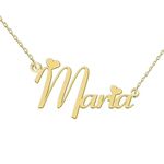 GR35Z9 Maria Name Necklace Love Heart Pendant Necklace Dainty Stainless Steel Jewelry for Women