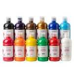 Tempera Paint for Kids Fantastory 12 Colors (16.9 oz Each) Washable Tempera Paint, Kids Poster Paint Sponge Painting, Non-Toxic Kids Paint Finger Paints Hand Paints Bottles Gifts