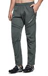 BALEAF Men's Fleece Pants Winter Cycling Pants Mountain Bike Clothing Thermal Cold Weather Running Gear Grey XXXL