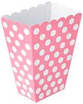 Hot Pink Polka Dot Paper Treat Boxes (20cm x 15cm) Pack of 8 - Stylish Party Favor Packaging for Celebrations & Events