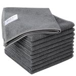 KinHwa Microfiber Dish Cloths Ultra Absorbent Kitchen Dish Rags for Washing Dishes Fast Drying Cleaning Cloth Gray 10-Pack 12InchX12Inch