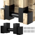 Amagabeli 2Pack Firewood Bracket Log Rack Outdoor Wood Storage Fireplace Lumber Pile Holder Stacker Kit DIY Heavy Duty Steel Fire Pit Accessory Adjustable to Any Length and Height Screw Included Black