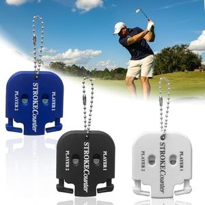 3 Pcs Mini Golf Stroke Counters, Two-Digit 2 Players Manual Clicker with Reset Key Keychain, Portable Golf Score Keeper Tool for Golfers Accurate Sports Scoring, Easy to Carry (Blue White Black)