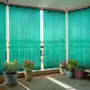 HIPPO 150 GSM Outdoor Sun Blocking Balcony Eyelet/Grommet Curtains Sun & UV Protection, Light Filtering 4.5FTX9FT Long Door Curtain (Green)