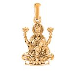 AKSHAT SAPPHIRE 925 Sterling Silver 22k Gold Plated Goddess Laxmi Ji Pendant Laxmi Locket for Men and Women