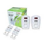 Tech Traders Wireless Pir Motion Sensor Alarm Plus 2 Remote Controls Shed Home Garage Caravan, White [2 Pack]