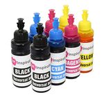 INK INSPIRATION® Universal Refill Ink for Cartridges and CISS System compatible with EPSON CANON HP BROTHER LEXMARK DELL RICOH, 8-Pack