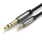 INICIO 3.5mm 1/8" TRS To 6.35mm 1/4" TS Mono Audio Cable 1.5m Wire Compatible with iPhone, iPod, Laptop, CD Players, Power Amplifier, Mixer, Home Stereo Systems