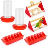 6 Pcs Chick Feeder and Waterer Kit with Chick Perch 2 Plastic Chicken Automatic Drinkers 2 Flip Top Poultry Feeder 2 Chicken Starter Kit for Coop and Brooder for Small Poultry Baby Chicks Ducks Quail