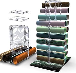 Vinyl Storage Rack Clear Vinyl Roll Storage Organizer Store Up to 40 Rolls for Craft Room, Wall Mount Available, 24 PCS