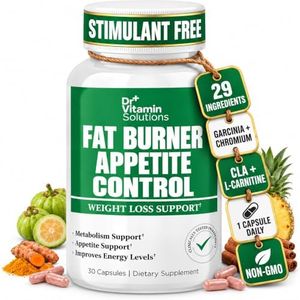 DR VITAMIN SOLUTIONS Fat Burner and Appetite Control Metabolism Booster, Weight Loss Support, and Energy Enhancer – Clinically Tested, Non-GMO (1 Bottle, 30 Capsules)