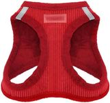 Best Pet Supplies, Inc. Voyager Step-in Plush Dog Harness - Soft Plush, Step in Vest Harness for Small and Medium Dogs - Red Corduroy, Large (Chest: 18" - 21")