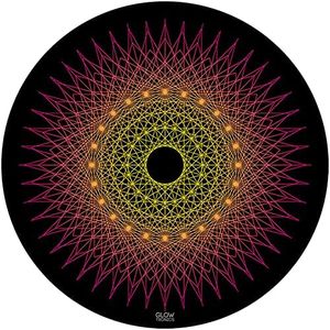 Glowtronics Turntable Mat - 12" UV/Blacklight Activated Vinyl Record Mat - Sacred Spikes Turntable Platter Mat with Glazed Bottom - Record Mat for Standard 12" Turntable Platters