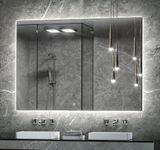 Keonjinn 48” x 36” LED Backlit Mirror Bathroom Vanity Mirror Anti-Fog Wall Mounted Lighted Mirror Dimmable Makeup Mirror with Lights (Horizontal/Vertical)