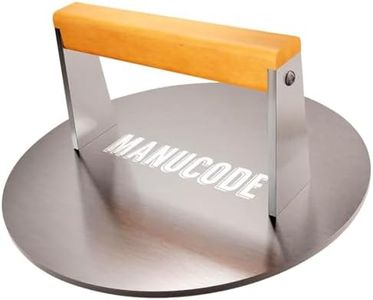 Manucode Pressa per Hamburger in Acciaio Inossidabile, 1.6kg 23cm Peso per La Cottura Rotondo