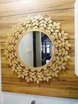 Furnish Craft Alloy Steel Rust Proof Wall Round Mirror - Ideal Mirror For Bathroom, Mirror For Bedroom, And Decorative Wall Mirror - 24 Inches Golden Mirror For Wall - Durable And Stylish