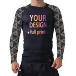 O2TEE Custom BJJ Rash Guards Personalized No Gi Tight Grappling Base Layer, Long Sleeve-triangle, 4X-Large