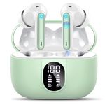 Csasan Wireless Earbuds, Wireless Headphones Bluetooth 5.3 Headphones In Ear with 4 ENC Noise Cancelling Mic, New 40H Bluetooth Earphones Mini Deep Bass Stereo Ear Buds, IP7 Waterproof, LED Display