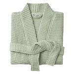 Allure Bath Fashions Unisex Bathrobe Lightweight Textured Waffle Robe - Soft Hotel Dressing Gown, Kimono (Large/Extra Large, Sage Green)