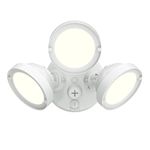 HALO Outdoor LED Flood & Security Light - 3 Round Heads - White