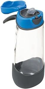 b.box 20 oz Sport Spout Kids Water Bottle for School, Sports, Travel, Daycare. Leakproof, Spill Proof, Dishwasher Safe. Easy Grip Triangle Shape, Durable Tritan Material. BPA Free.