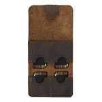 LeatherTex, Small SD Card Bag with 4 Slots, Handmade from Full Grain Leather - Bourbon Brown