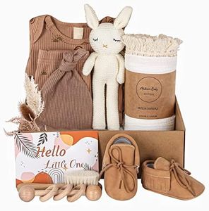 meloom Baby Gift Set, Unisex Newborn Gifts Box, Boho Gender Neutral Baby Essentials, Baby Shower Gifts for New Moms, New Baby Gifts for Boys and Girls, Personalized Gift Basket for New Babies