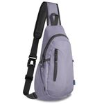 TITECOUGO Small Canvas Sling Bag Lightweight Crossbody Bag for Women Rucksack for Men Running Backpack Travel Chest Pack Shoulder Daypack for Gym Work Outdoor Hiking Sports Light Purple