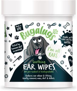 BUGALUGS Dog Ear Cleaner Wipes – Gentle Cleansing Pet Ear Care