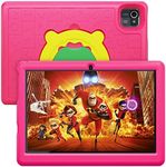 AMIAMO Kids Tablet 10 Inch, Android 13 Kids Tablet 10.1" Display 5000mAh Kidoz Pre Installed Parental Control Learning Tablet, 6GB+64GB Quad Core Processor Wi-Fi Bluetooth Kid-Proof Case (Pink)