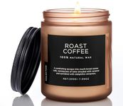 M&SENSE Roasted Coffee Organic Soy Strong Scented Candles Gifts for Women Non Toxic 200g 50H Burn Time Highly Scented Candles for Men Small Jar Candle for Relaxation Stress Relief Home Decor