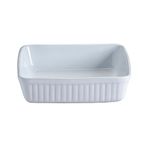 Mason Cash 2001.549 Collection Fine Stoneware Square Roasting Baking and Serving Dish, Ceramic, White, 24 x 24 x 6 cm