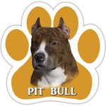 E&S Pets Pit Bull, Brindle Car Magnet With Unique Paw Shaped Design Measures 5.2 by 5.2 Inches Covered In UV Gloss For Weather Protection