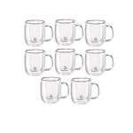 ZWILLING Sorrento Plus 8 Piece Insulated Double-Wall Glass Espresso Mug Set - Single Shot, 80mL, Clear, 39500-128